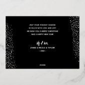 Carte De Vœux En Aluminium Noir et blanc Damask Rose Gold (Verso)