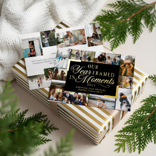 Carte De Vœux En Aluminium Notre année encadrée en moments Photos de famille