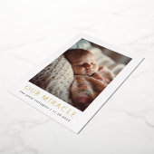 Carte De Vœux En Aluminium Notre Miracle Photo moderne naissance bébé (Rotation)