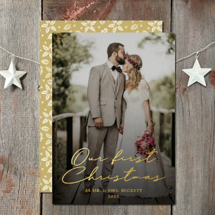 Carte De Vœux En Aluminium Notre Premier Noël En Tant Que Monsieur. & Mme Pho