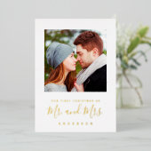 Carte De Vœux En Aluminium Notre premier Noël en tant que Mr & Mrs Newlyweds (Debout devant)