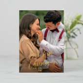 Carte De Vœux En Aluminium Notre premier script de Noël nouveau nom Tartan Ho (Debout devant)