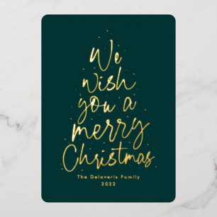 Carte De Vœux En Aluminium Nous vous souhaitons un Joyeux Noël or nonphoto