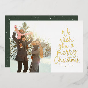 Carte De Vœux En Aluminium Nous vous souhaitons un joyeux Noël or une photo