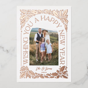 Carte De Vœux En Aluminium Nouvel An Arch Holly Berry 3 Photo Collage