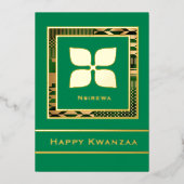 Carte De Vœux En Aluminium Nsirewa Happy Kwanzaa (Vert) (Recto)