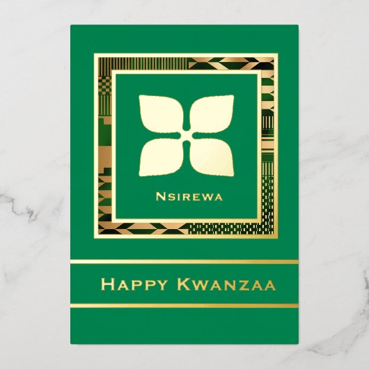 Carte De Vœux En Aluminium Nsirewa Happy Kwanzaa (Vert) (Recto)