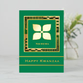 Carte De Vœux En Aluminium Nsirewa Happy Kwanzaa (Vert) (Debout devant)