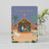 Carte De Vœux En Aluminium Nuit Sainte Nativité de Noël (Debout devant)