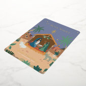 Carte De Vœux En Aluminium Nuit Sainte Nativité de Noël (Rotation)