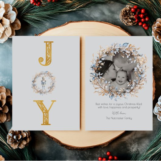 Carte De Vœux En Aluminium Nutcracker de Noël aquarelle Joie Photo