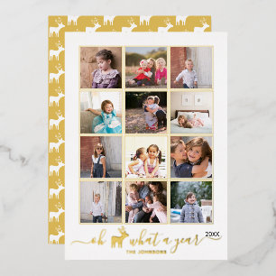 Carte De Vœux En Aluminium Oh cerf quelle année en revue photo collage