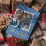 Carte De Vœux En Aluminium Oh Holy Night Photo Christmas Gold<br><div class="desc">Une véritable carte de noël religieux en papier d'aluminium avec un arrière - plan bleu,  une photo à remplacer par la vôtre,  les trois rois,  les palmiers du désert,  la fête de l'hiver disant "oh nuit sainte" en feuille d'or,  et votre nom de famille.</div>