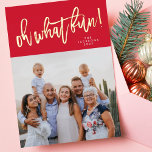 Carte De Vœux En Aluminium Oh Quel OR Fun Pressé Noël Rouge Photo<br><div class="desc">Oh Quel GOLD Fun Pressé Noël Rouge Photo Foil Carte de vacances. Écriture originale avec un dossier floral souple. Une carte de vacances avec un message général pour convenir à chaque client!</div>