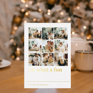 Carte De Vœux En Aluminium Oh Quelle Amusement   Photo Collage   Joyeuses Fêt