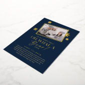 Carte De Vœux En Aluminium Oh quelle année ! Année d'examen Gold & Navy 1 pho (Rotation)