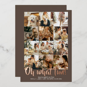 Carte De Vœux En Aluminium Oh What Fun 12 Photo Christmas Holiday Saison