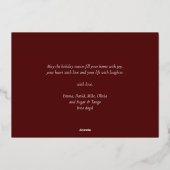 Carte De Vœux En Aluminium Oh What Fun Red Gold Calligraphy Snowflakes Photo (Verso)