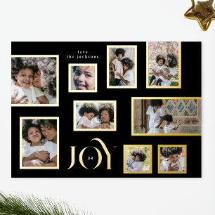 Carte De Vœux En Aluminium Onyx 9 Photo Collages Cadres JOIE moderne Noël