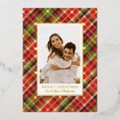 Carte De Vœux En Aluminium Or de Noël (Recto)