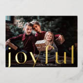 Carte De Vœux En Aluminium Or joyeux | Photo complète (Recto)