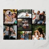 Carte De Vœux En Aluminium Or Multiphoto minimal (Recto)