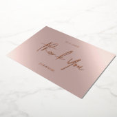 Carte De Vœux En Aluminium Or Rose Merci (Rotation)