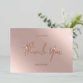 Carte De Vœux En Aluminium Or Rose Merci (Debout devant)