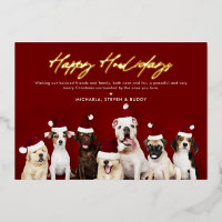 OR véritable Feuilles d'or Joyeux Howlidays Chiens