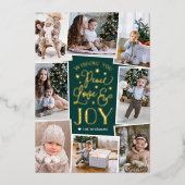 Carte De Vœux En Aluminium Paix, amour et joie | Collage photo multiple (Recto)