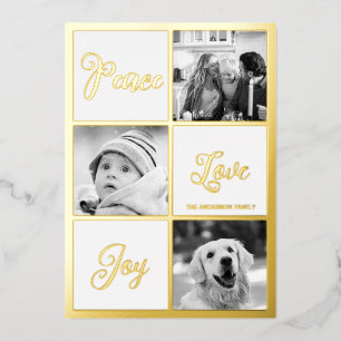 Carte De Vœux En Aluminium Paix amour joie Photo Noël réel