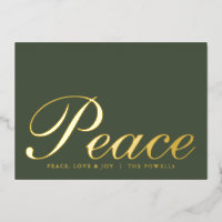 Paix Amour Joie Typographie Élégante Vert Sauge Or