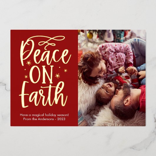 Carte De Vœux En Aluminium Paix moderne sur Terre Photo (Recto)