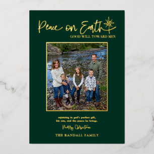 Carte De Vœux En Aluminium Paix sur Terre Bourgogne Photo Noël Élégant