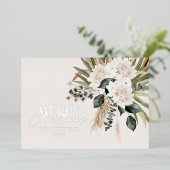 Carte De Vœux En Aluminium Pampas herbe eucalyptus moy moderne sauge vert (Debout devant)