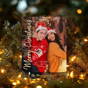 Carte De Vœux En Aluminium Papier alu photo de Noël pour couple de famille no