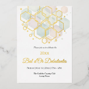 Carte De Vœux En Aluminium Papier Corporate Elegance Or Géométrique en Nid d'