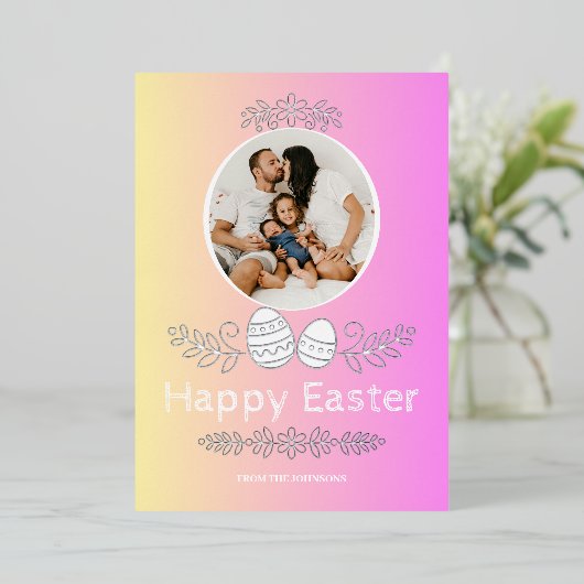 Carte De Vœux En Aluminium Pâques parfaite (Debout devant)