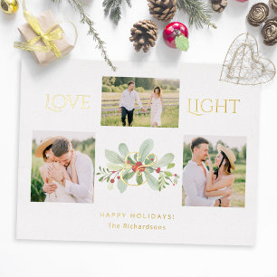 Carte De Vœux En Aluminium Pastel Aquarelle Noël Floral 3 photos