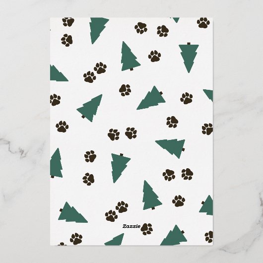 Carte De Vœux En Aluminium Paw Spruces Happy Howlidays Dog Christmas (Verso)