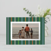 Carte De Vœux En Aluminium Paysage photo avec des rayures simples et des coqu (Debout devant)