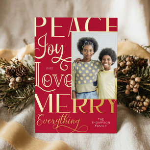 Carte De Vœux En Aluminium Peace Jove Love Joyeux Tout Type Bordure Photo