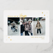 Carte De Vœux En Aluminium Peace Joy Hope 3 Photo (Recto)