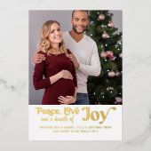 Carte De Vœux En Aluminium Peace Love Bundle of Joy 2 Photo Nous attendons (Recto)