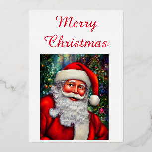 Carte De Vœux En Aluminium Père Noël adorable Joyeux Noël
