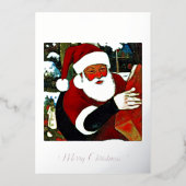 Carte De Vœux En Aluminium Père Noël / Père Noël (Recto)
