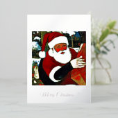 Carte De Vœux En Aluminium Père Noël / Père Noël (Debout devant)