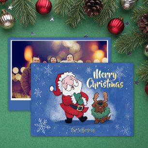 Carte De Vœux En Aluminium Père Noël riant Photo de Lab Fancy