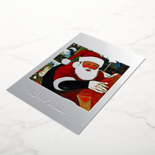 Carte De Vœux En Aluminium Père Noël / Santa Claus
