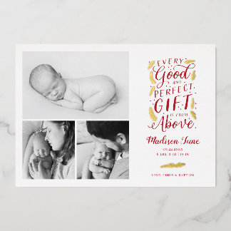Carte De Vœux En Aluminium Perfect Cadeau Foil Faire-part de naissance de car